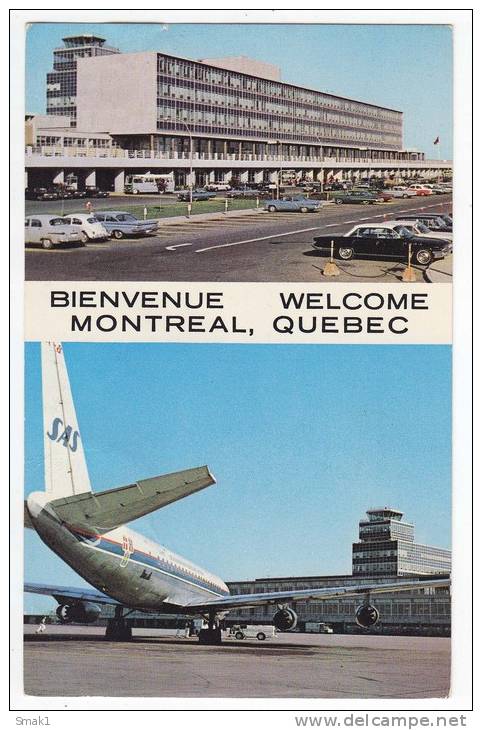 TRANSPORT AERODROME THE MONTREAL'S NEW AIRPORT BUILDING QUEBEC CANADA POSTCARD 1972. - Aerodrome