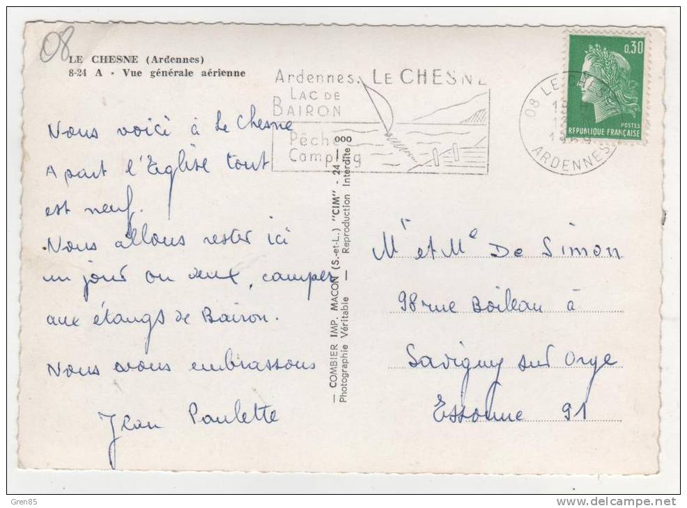 CPSM LE CHESNE, VUE GENERALE AERIENNE, ARDENNES 08 - Le Chesne