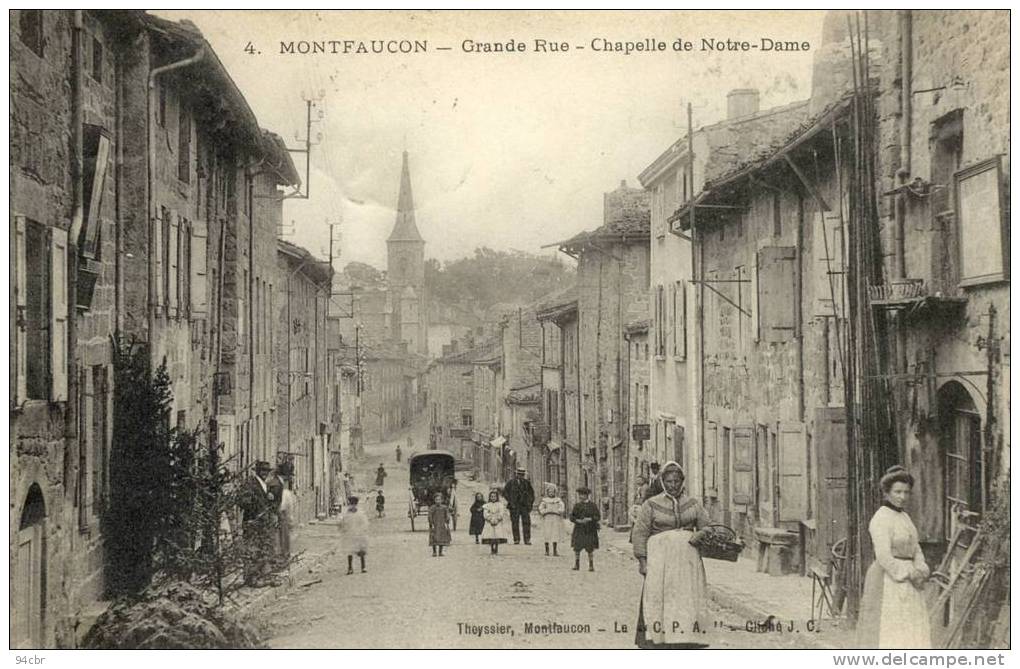 CPA ( 43)  MONTFAUCON Grande Rue Chapelle  De Notre Dame - Montfaucon En Velay