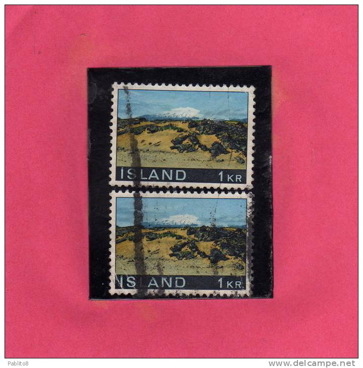 ISLANDA ICELAND ISLANDE 1970 LANDSCAPES Snaefellsjokull MOUNTAIN TOURISM VEDUTE TURISTICA Kr 1 1k USATO USED OBLITERE' - Usati