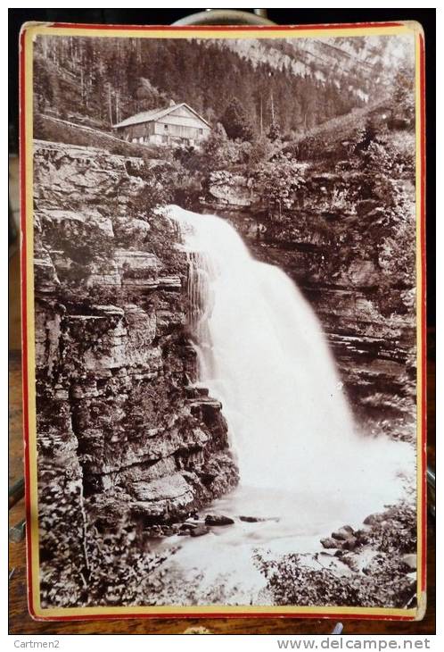 PHOTOGRAPHIE CARTONNEE XIXeme : LE SAUT DU DOUBS LA CASCADE SCIERIE CHALET 25 DOUBS - Other & Unclassified