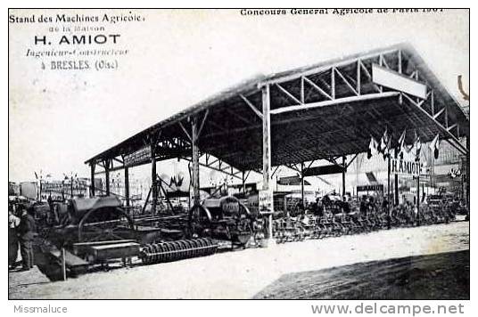 60 OISE BRESLES STAND DES MACHINES AGRICOLES H AMIOT CONCOURS AGRICOLE DE PARIS 1907 AGRICULTURE - Other & Unclassified