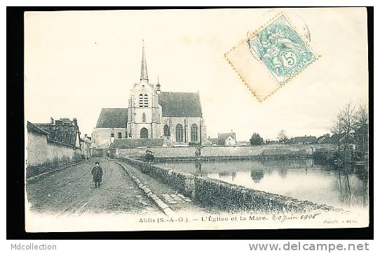 78 ABLIS /  L'Eglise Et La Mare / - Ablis