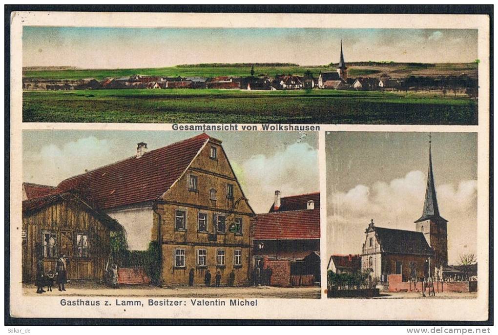 AK Wolkshausen 1936 Gaukönigshofen Kreis Würzburg Unterfranken Bayern, Gasthaus Z. Lamm - Other & Unclassified