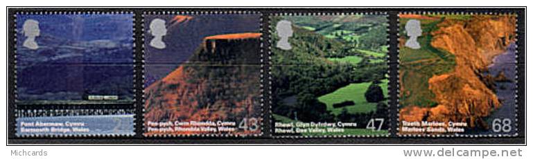 GRANDE BRETAGNE 2004 - Paysages Du Pays De Galles (Train, Pont) Serie Neuve Sans Charniere (Yvert 2565/68) - Unused Stamps