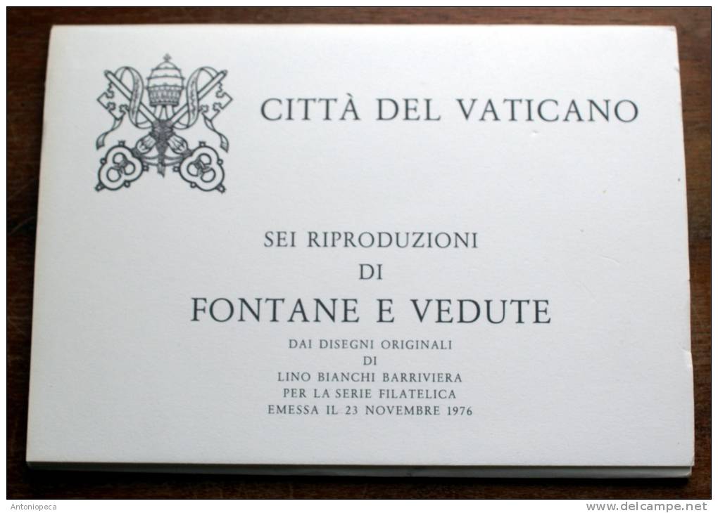 VATICANO 1976 - 6 OFFICIAL POSTCARDS "FOUNTAINS AND LANDSCAPES" LOT OF 5 - Postal Stationeries