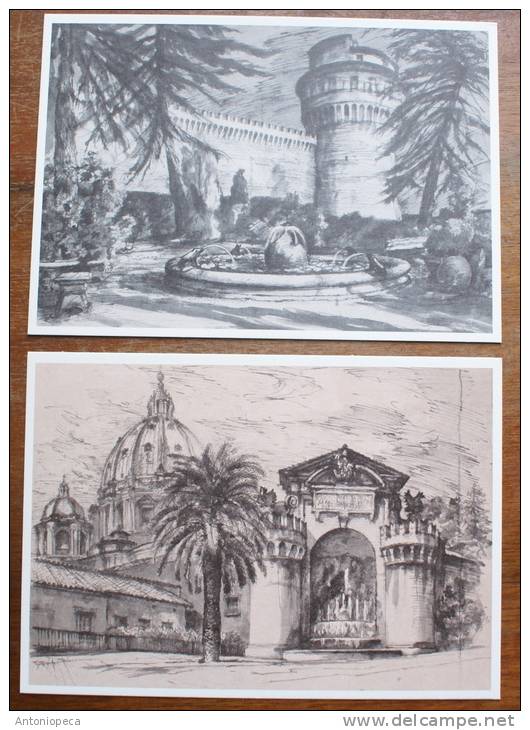 VATICANO 1976 - 6 OFFICIAL POSTCARDS "FOUNTAINS AND LANDSCAPES" LOT OF 5 - Entiers Postaux