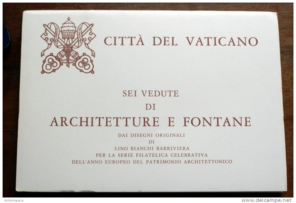 VATICANO 1975 - 6 OFFICIAL POSTCARDS "ARCHITECTURE AND FOUNTAINS" II^ SERIES - Postal Stationeries