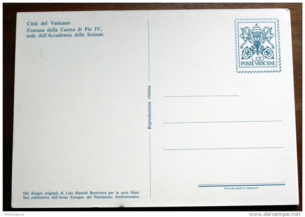 VATICANO 1975 - 6 OFFICIAL POSTCARDS "ARCHITECTURE AND FOUNTAINS" 1ST SERIES - Postal Stationeries