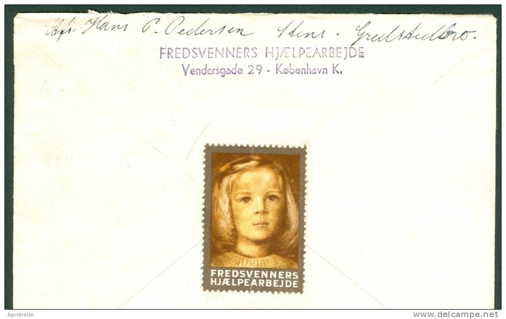 Denmark. Cover Postal Used 1945 With 6 Poster Stamp Peace, Esperanto . - Other & Unclassified