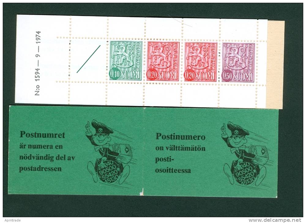 Finland. 1974 Slot-Machine Booklet  Mnh. 0.10-2x0.20. 0.50. Coats Of Arms. - Postzegelboekjes