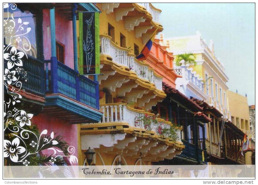 Lote PEP396, Colombia, Postal, Postcard, Pre Franqueada, Cartagena, Balcon - Colombia