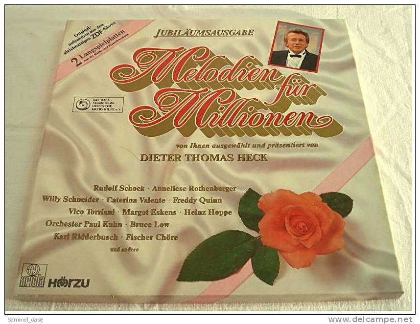 Doppel-LP Vinyl  -  Melodien Für Millionen - Jubiläumsausgabe Präsentiert Von Dieter Thomas Heck - Ca. 1985 - Autres - Musique Allemande