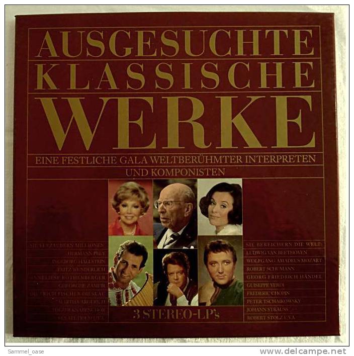 3 LP Vinyl Box  -  Ausgesuchte Klassische Werke - Hermann Prey - Fritz Wunderlich - Anneliese Rothenberger - Andere - Duitstalig