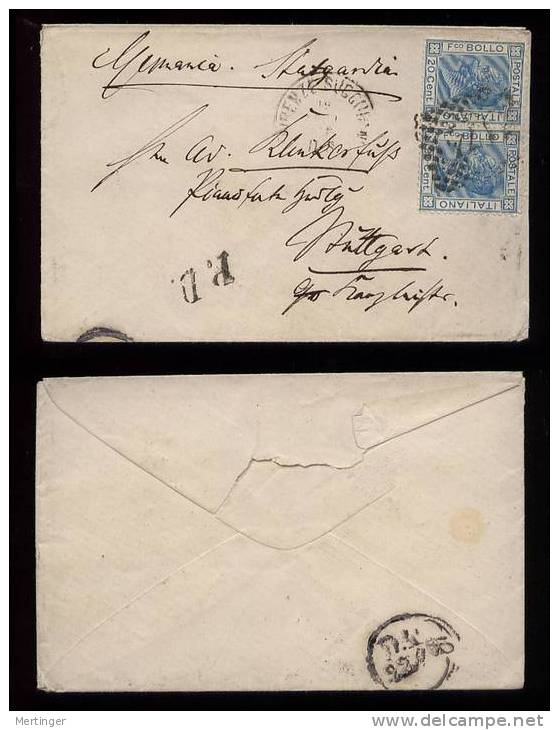 Italien Italy 1867 Cover To Germany Wuerttemberg - Entero Postal