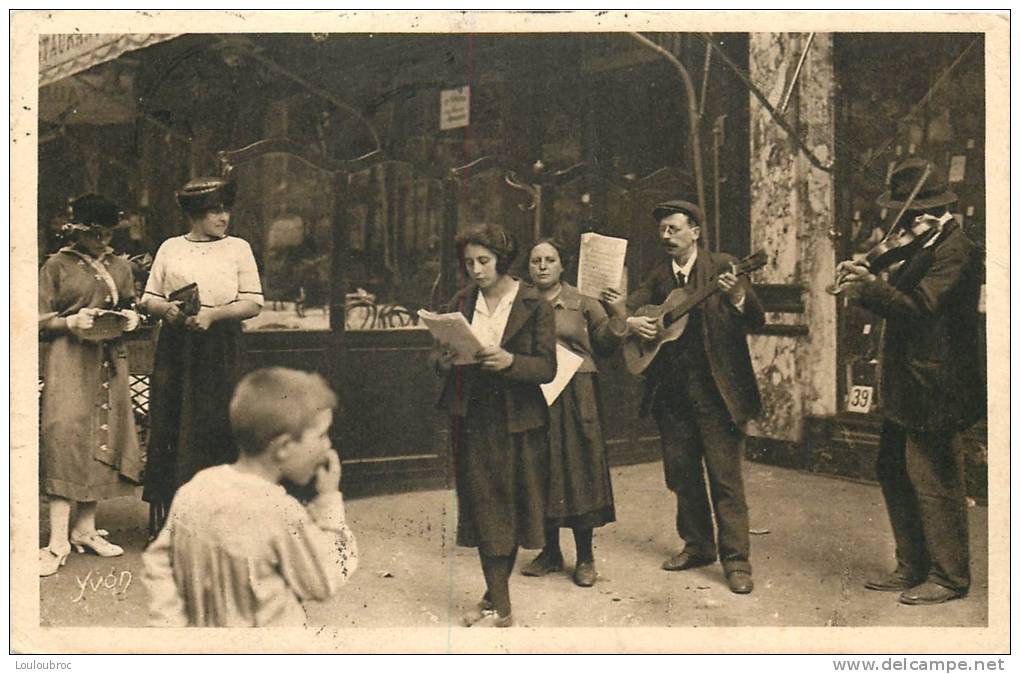 75 PARIS LES CHANTEURS DE RUE ECRITE ET VOYAGEE EN 1924 - Ambachten In Parijs