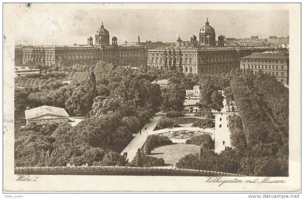 Alte AK Wien 1922, I. Bezirk, Volksgarten Mit Museen - Musea