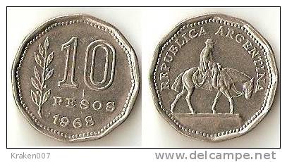 Argentina  10 Pesos 1968 - Argentinië