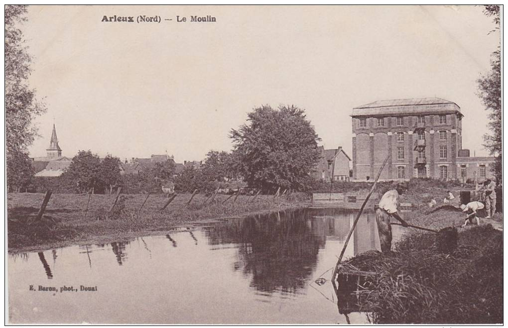 Cpa  Arleux.  Le Moulin. ( 2 Scans ) - Arleux