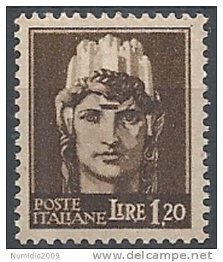 1945 LUOGOTENENZA EMISSIONE ROMA 1,20 LIRE FILIGRANA RUOTA MNH ** - RR11069 - Mint/hinged