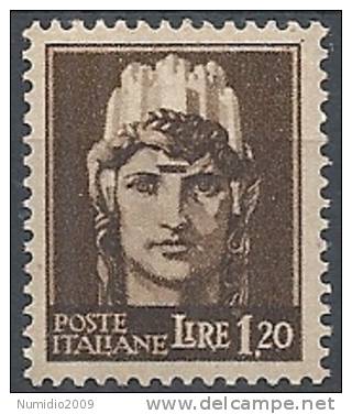 1945 LUOGOTENENZA EMISSIONE ROMA 1,20 LIRE FILIGRANA RUOTA MNH ** - RR11069 - Ungebraucht