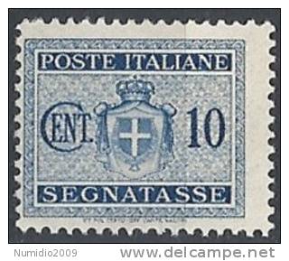 1945 LUOGOTENENZA SEGNATASSE 10 CENT SENZA FILIGRANA MNH ** - RR11076 - Strafport