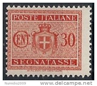 1945 LUOGOTENENZA SEGNATASSE 30 CENT SENZA FILIGRANA MNH ** - RR11076 - Strafport