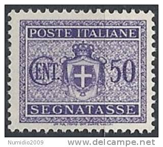 1945 LUOGOTENENZA SEGNATASSE 50 CENT SENZA FILIGRANA MNH ** - RR11077 - Strafport