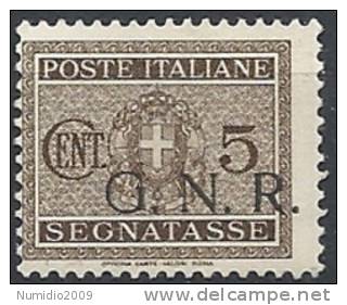 1944 RSI GNR BRESCIA SEGNATASSE 5 CENT MNH ** VARIETà - RSI139 - Taxe