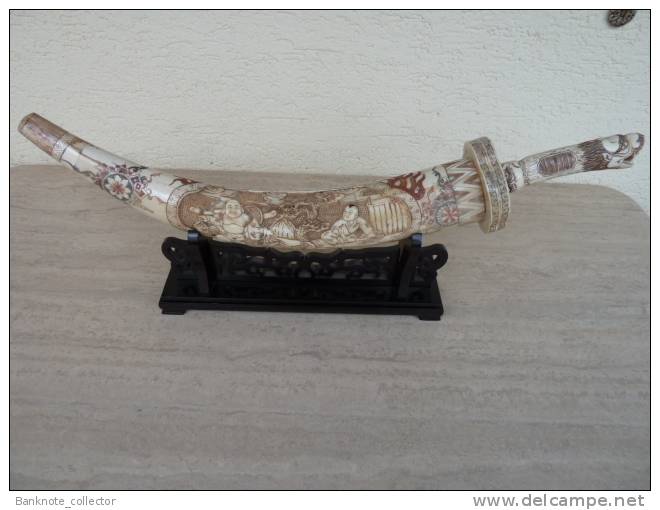 Schwert Aus Elefantenknochen, Elephantbone-knife ( Sword ), 72 Cm, Weight =  1500 G ! - Arte Asiático