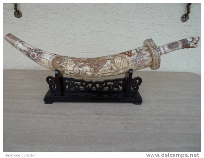 Schwert Aus Elefantenknochen, Elephantbone-knife ( Sword ), 72 Cm, Weight =  1500 G ! - Art Asiatique