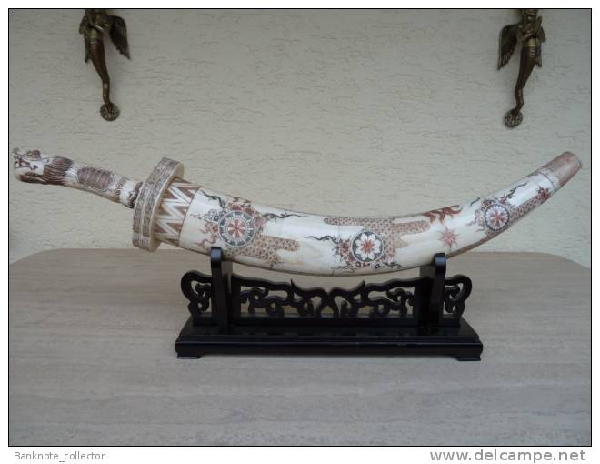 Schwert Aus Elefantenknochen, Elephantbone-knife ( Sword ), 72 Cm, Weight =  1500 G ! - Aziatische Kunst