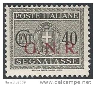 1944 RSI GNR BRESCIA SEGNATASSE 40 CENT MH * - RSI141-2 - Impuestos