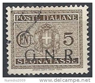 1944 RSI USATO GNR BRESCIA SEGNATASSE 5 CENT VARIETà - RSI144 - Impuestos