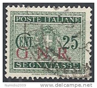 1944 RSI USATO GNR BRESCIA SEGNATASSE 25 CENT VARIETà - RSI145 - Strafport