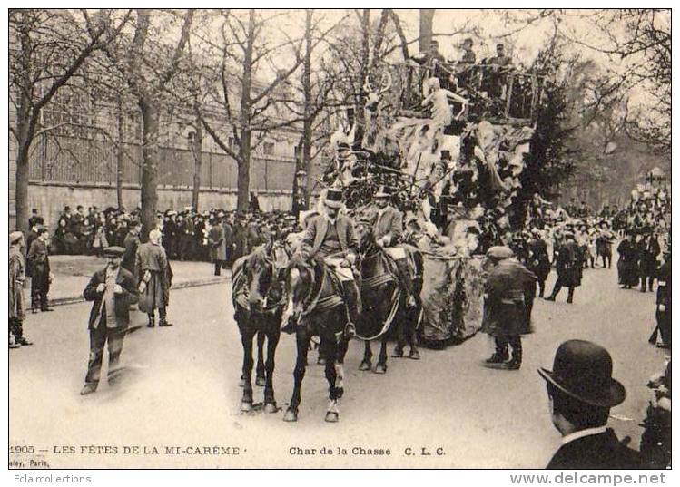 Paris 75  Fêtes De La Mi-Carême 1905  Le Char De La Chasse - Lots, Séries, Collections