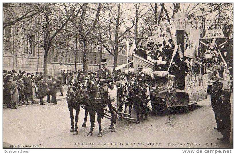 Paris 75  Fêtes De La Mi-Carême 1905  Le Char Du Matin - Lotes Y Colecciones