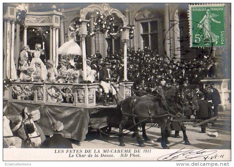 Paris 75  Fêtes De La Mi-Carême 1911   Le Char De La Danse - Lotes Y Colecciones