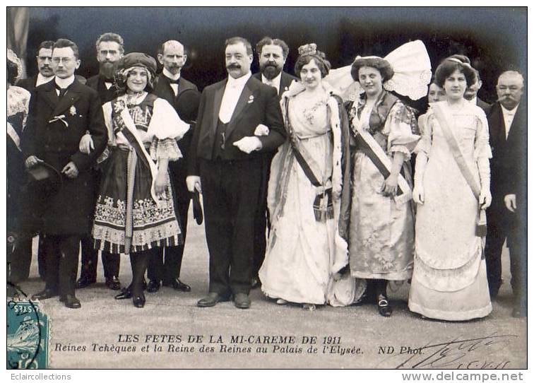 Paris 75  Fêtes De La Mi-Carême 1911   Les Reines Tchèques - Loten, Series, Verzamelingen