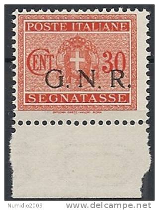 1944 RSI GNR BRESCIA SEGNATASSE 30 CENT MNH ** VARIETà - RSI147-2 - Impuestos