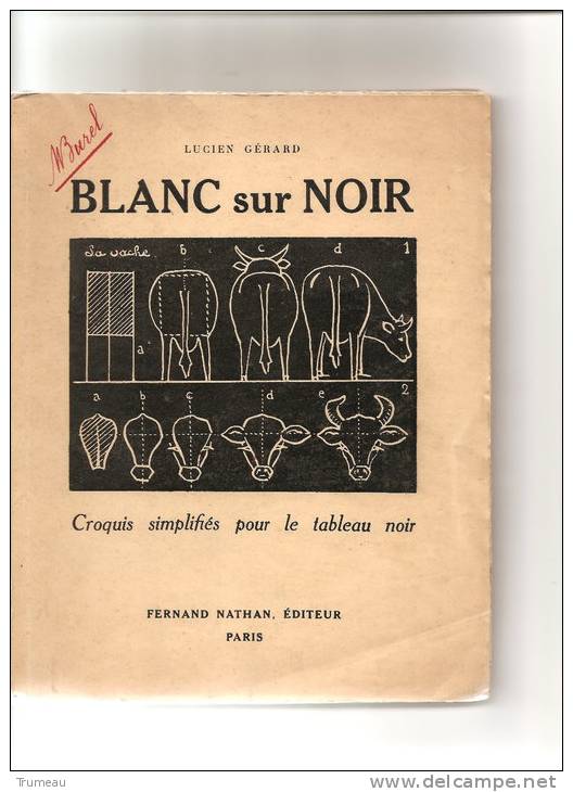 LUCIEN GERARD INSPECTEUR DE L´ENSEIGNEMENT PRIMAIRE  BLANC SUR NOIR -1948 - Didactische Kaarten