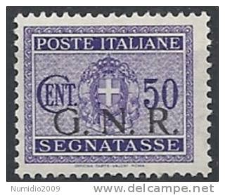 1944 RSI GNR BRESCIA SEGNATASSE 50 CENT MNH ** VARIETà - RSI148-2 - Portomarken