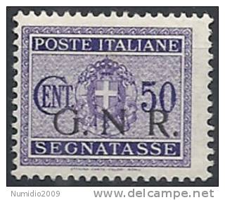 1944 RSI GNR BRESCIA SEGNATASSE 50 CENT MNH ** VARIETà - RSI148-3 - Portomarken