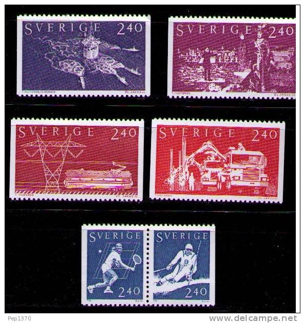 SUECIA 1981 - SUECIA EN EL MUNDO - YVERT Nº 1144-49** (PROCEDEN DE CARNET) - Nuevos