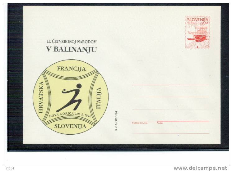 Slowenien / Slovenia 1994 Boulespiel Ganzsache Brief / Postal Stationery Letter - Pétanque