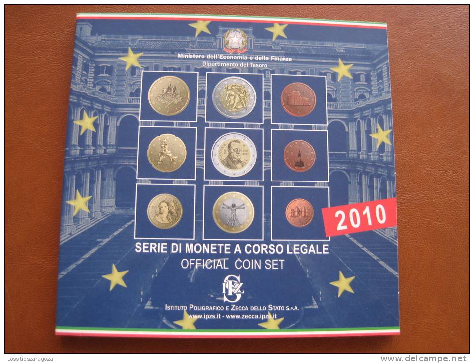 ITALIA 2010 Cartera Con Serie Euro 9 Monedas INCLUYE 2 € CAVOUR , Euroset , Bimetalica 3 , Bimetalic - Italia