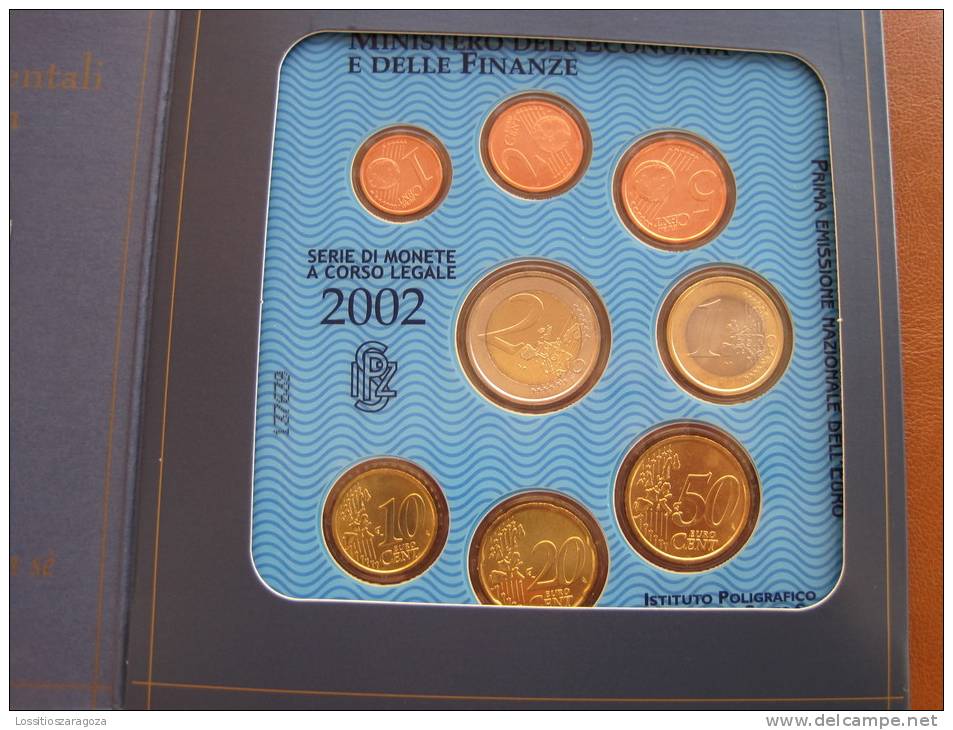 ITALIA 2002 Cartera Con Serie Euro 8 Monedas , Euroset , Bimetalica 2 , Bimetalic - Italie