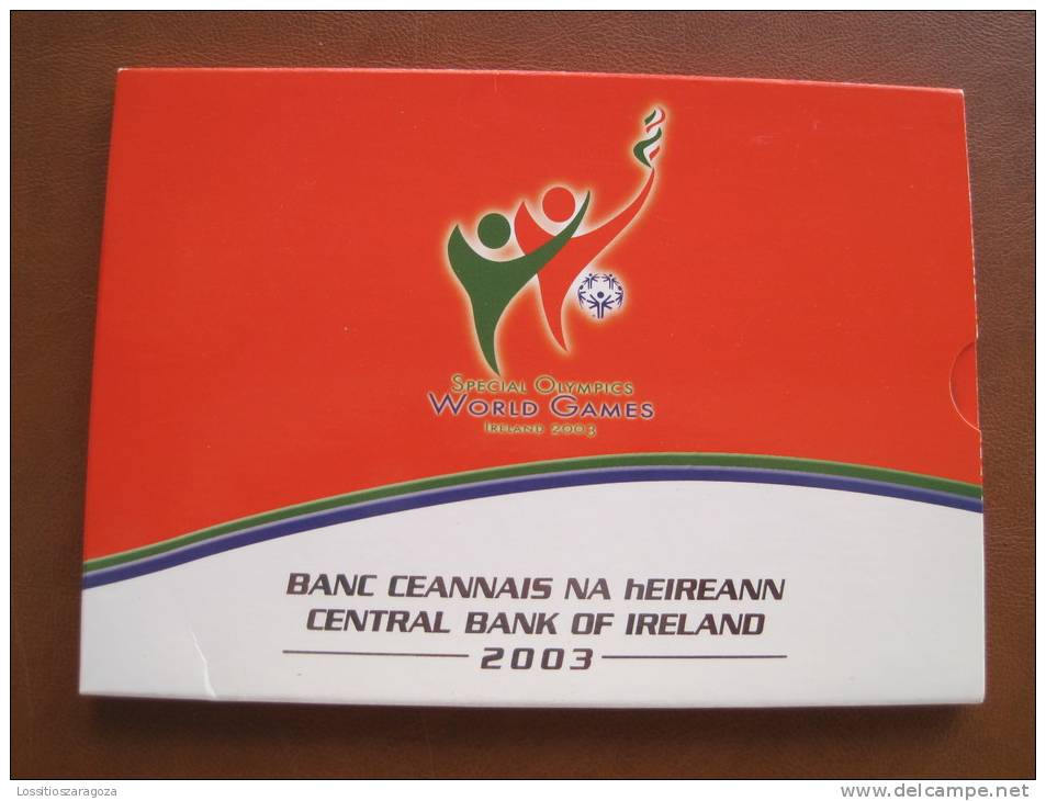 IRLANDA 2003 Cartera Con Serie Euro 9 Monedas INCLUYE 5 EUROS , Euroset , Bimetalica 2 , Bimetalic - Irlanda