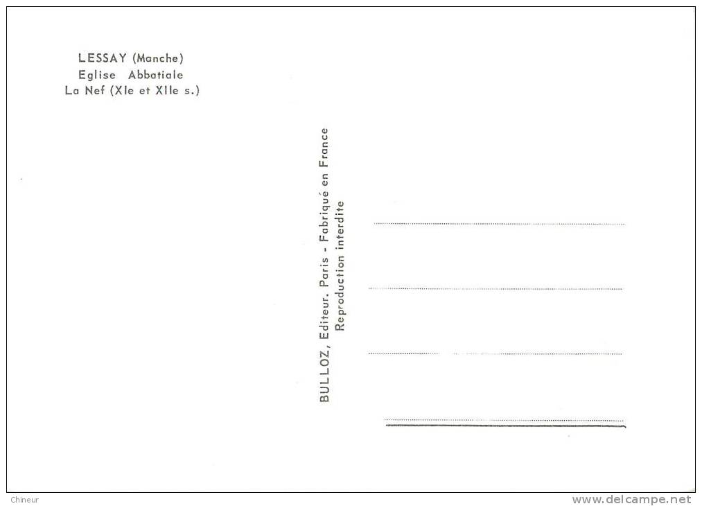 LESSAY EGLISE ABBATIALE  LA NEF - Other & Unclassified