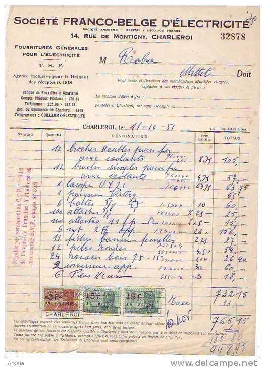 Charleroi - 1951 - Société Franco-belge D'électricité - Elektrizität & Gas